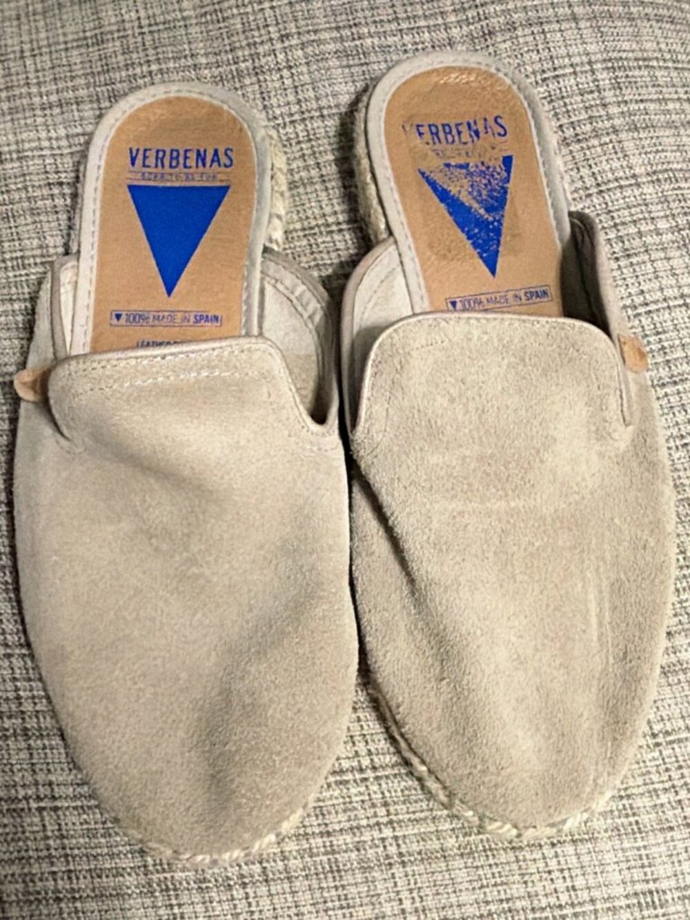Verbenas Beige Suede Slide Espadrille Sandals Slip On Women’s EU 39 US 8